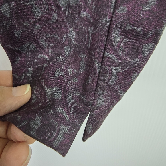 Chico's Womens Grey/Purple/Black Floral Stretch StraightLegDressPants Size 1 - Picture 7 of 11